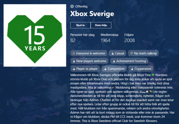 #XboxSverige - Sveriges officiella klubb på Xbox One